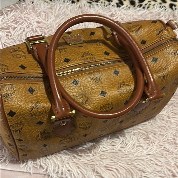MCM Cognac Visetos Boston Bag - Picture 2 of 4